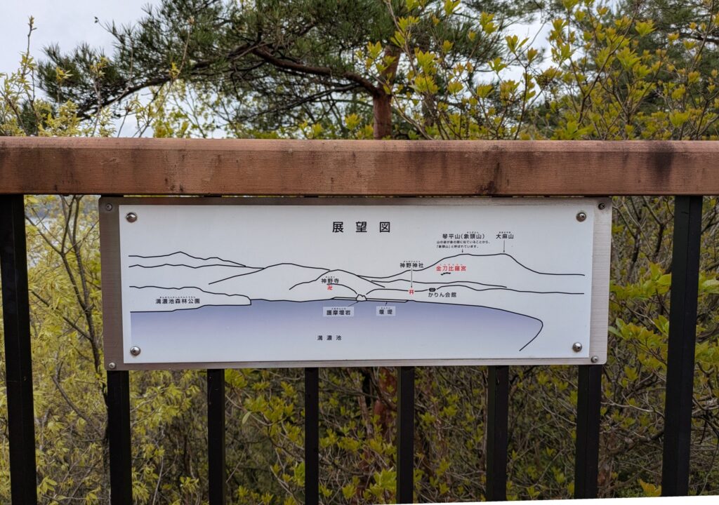 湖岸の案内版。